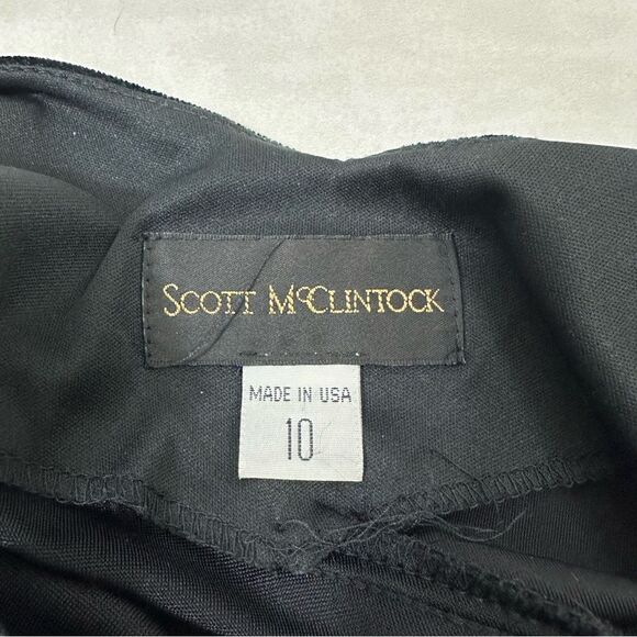 Vintage Scott McClintock Black Velvet Maxi Holiday Bodycon Prom Formal Dress - Picture 5 of 12